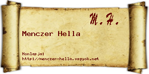 Menczer Hella névjegykártya